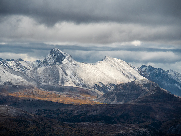Peaks around Citadel Pass include Golden, Fatigue and Citadel (L to R).