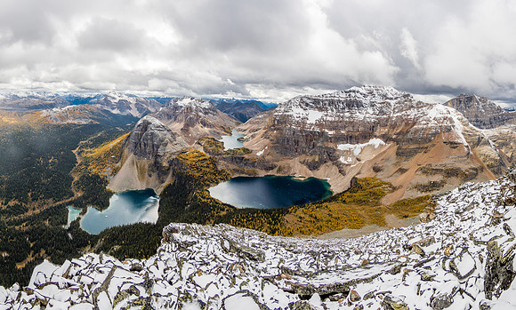 A wide angle view over the Egypt Lakes.