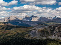 The Sunshine area peaks include (L to R), Eagle, Howard Douglas, Lookout and Brewster.