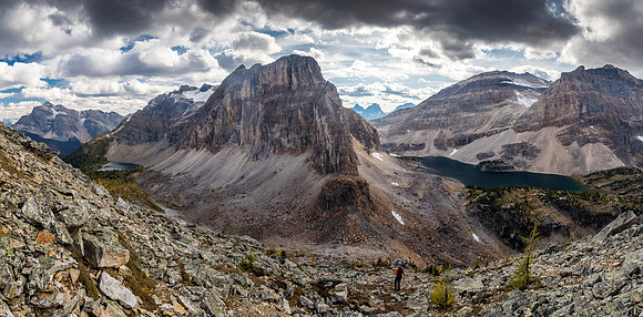 Heading back down to the col - our next objective is to check out Mummy Lake at right.
