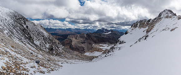 Looking back over my approach and the second bowl towards a distant Monarch at center.