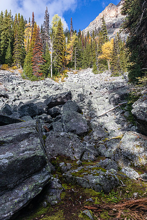 Hiking to Scarab Lake.