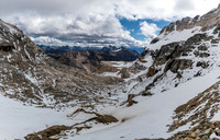 The upper bowl doesn't have much glacier left in it.