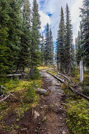Hiking to Scarab Lake.