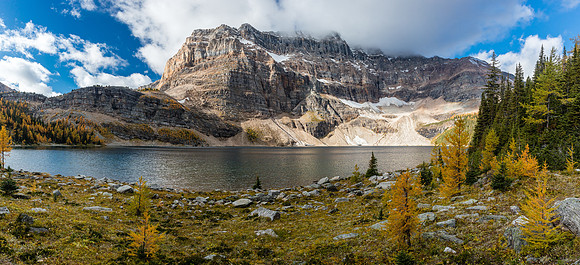 Scarab Lake with Scarab Peak above.