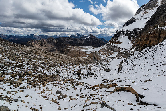 The upper bowl doesn't have much glacier left in it.