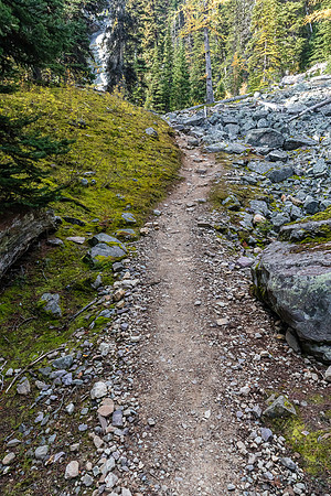 Hiking to Scarab Lake.