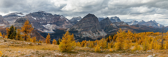Views back to Scarab Peak and Lake. Pharaoh Peaks.