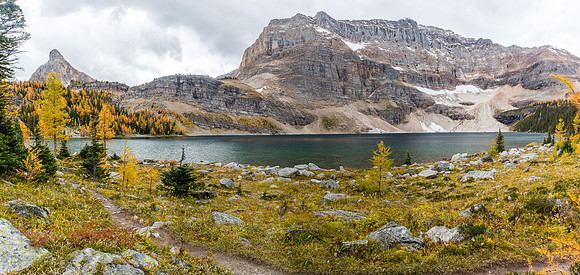 Scarab Lake with Scarab Peak above.