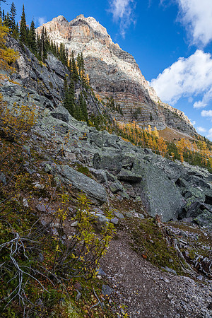Hiking to Scarab Lake.