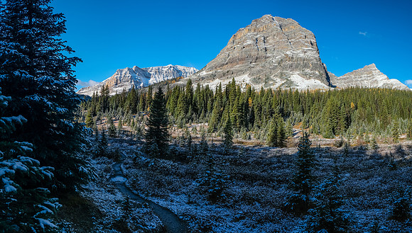 At Pharaoh Creek with Greater Pharaoh Peak rising above.