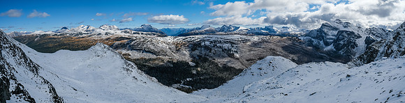 Views back down my route which comes up at center.