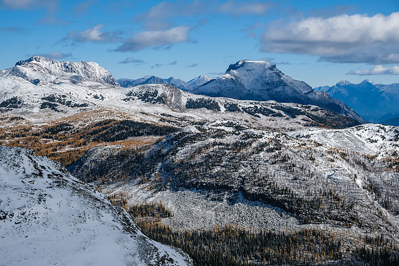 Black Brett (L) and Mount Bourgeau over Healy Pass.