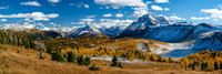 Hiking down from Healy Pass to the Healy Creek trail. Stunning larch views to The Monarch.