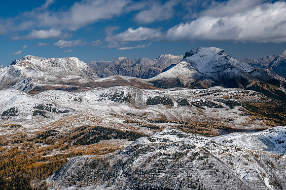 Black Brett (L) and Mount Bourgeau (R) over Healy Pass.
