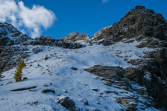 Views up the east ridge to the east face.