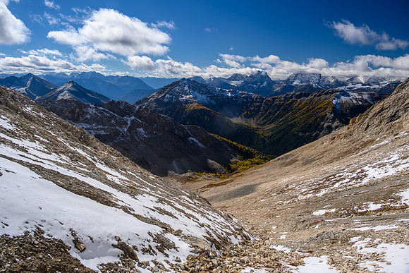 Views back down my ascent slope.
