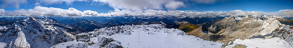 Scarab (L) and Isabelle (R) with the Rockwall peaks at center distance.