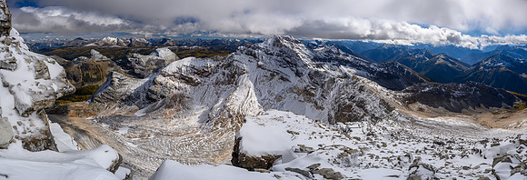 The impressive north face and summit of Scarab Peak.