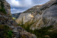 Views back down to Hawk Creek and Isabelle Peak.