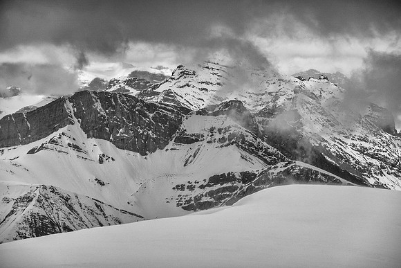 Mamem Peak hides in the clouds.