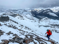 Wietse coming up the final summit slopes.
