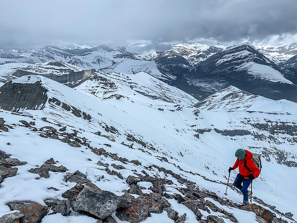 Wietse coming up the final summit slopes.
