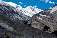 Exiting the NW valley, views back up to Whelk Peak.