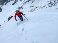 Wietse coming up the final summit slopes.