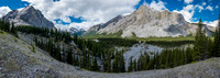 Views up the upper Ram River valley towards Dormouse Peak.