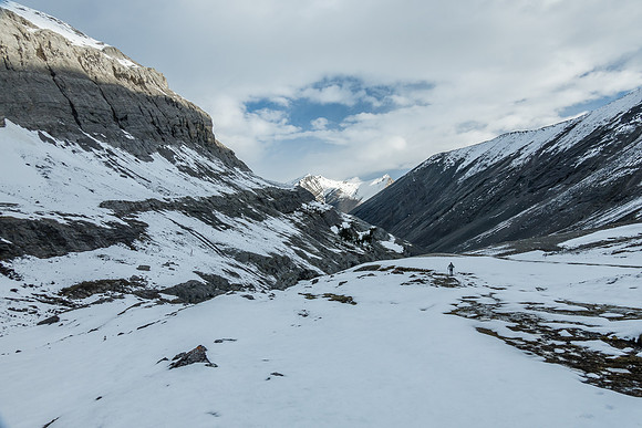 Continuing up snow and rubble to the south end of NW valley.