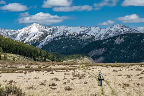 A distant Sick Man's Camp as we continue along the meadows.