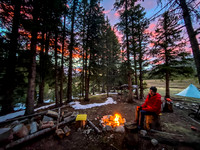 A nice little breakfast fire to warm up before going for Whelk Peak.