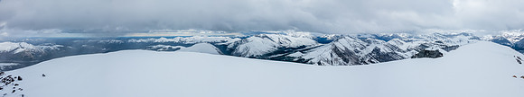 Summit "views". Lost Guide (C) and Wampum Peak (R) prominent.