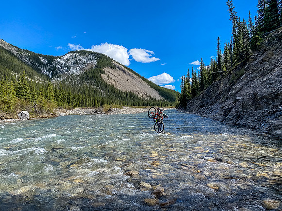 Crossing the Ram River.
