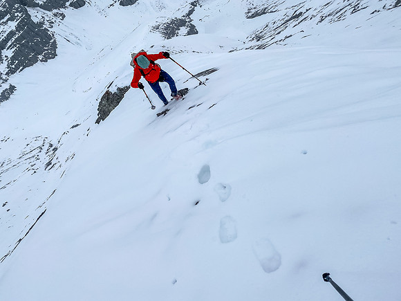 Wietse coming up the final summit slopes.