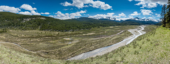 Views over the Ram River from near Sick Man's Camp.