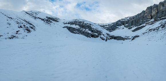 Continuing up snow and rubble to the south end of NW valley.