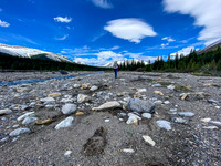 Hiking the Ram River flats.