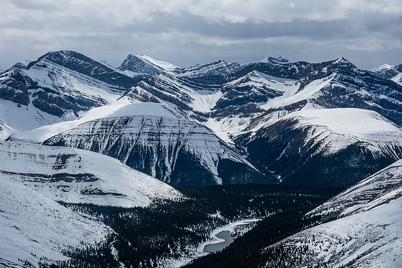 Dodo and Cheshire over an unnamed lake NW of Aries Peak.
