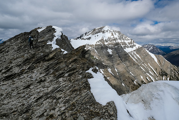 Traversing the south ridge of Mount Shanks.