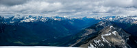 View north over Hawk Ridge to Foster (L), the Rockwall / Goodsirs to Mount Ball (R).
