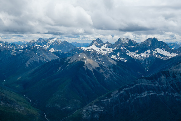 Daer (L), Selkirk, Needle and Split Peak with Lachine at fg left.