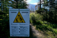 A warning about travelling through the burn area.