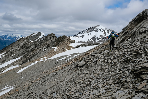 Traversing the south ridge of Mount Shanks.