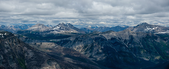 Views across Sunshine Meadows to Eagle (L), Howard Douglas, "Little" Fatigue (R) over Quartz Ridge.