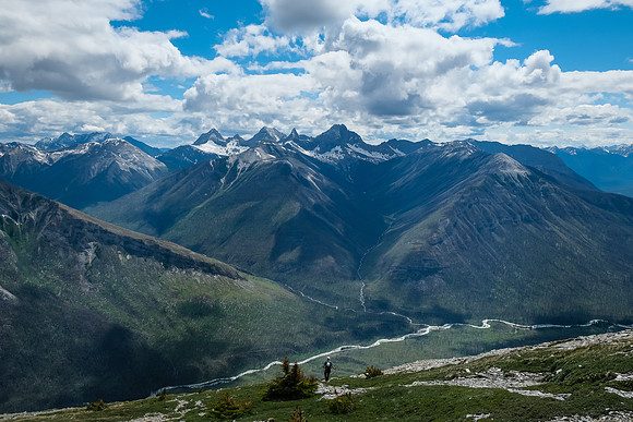 Descending back to the avalanche path.