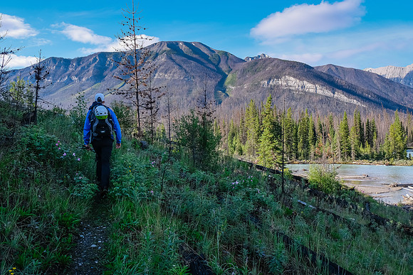 Hiking the Simpson River Trail.