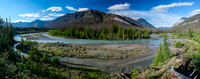 Views over the Simpson River towards Spar Mountain.