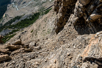 Steep, loose, exposed terrain above the small waterfall already. This is easy compared to what's coming so if you don't like it, don't go above Iceberg Lake!